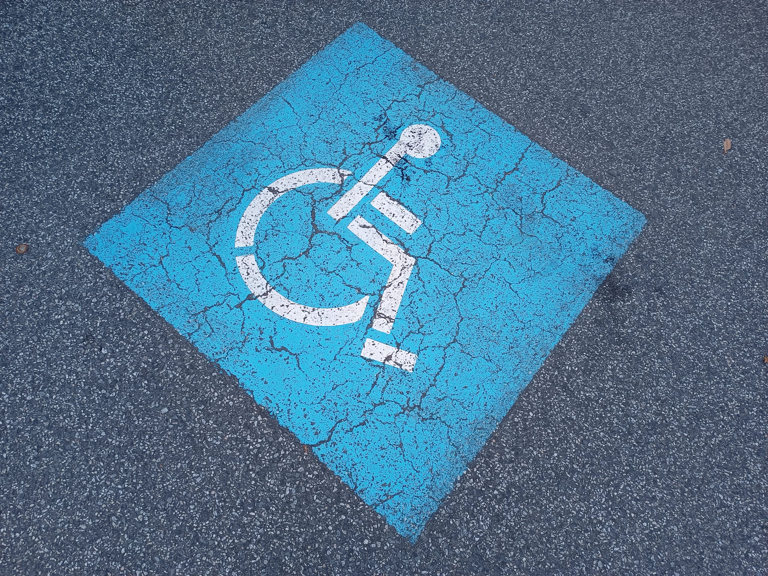 Photo of disabled parking symbol
