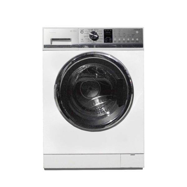 A Fisher Paykel WH9060 front loader washing machine with its door closed from front on